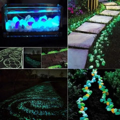 Glow in the Dark Photoluminescent Garden  Pebbles