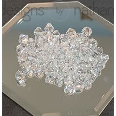 50 New Authentic Vintage Swarovski Crystals 5328 8mm Clear Loose Bicones Austrian