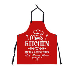 Mom's Kitchen Apron  - Meals & Memories are Made Here Red