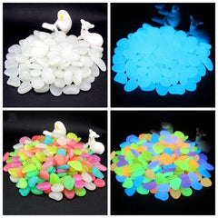 Glow in the Dark Photoluminescent Garden  Pebbles